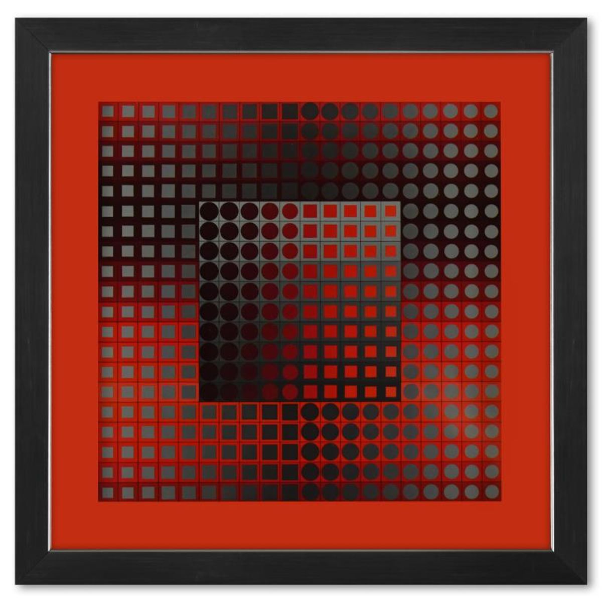 Victor Vasarely (1908-1997), "Zett - RG de la serie Folklore Planetaire" Framed 1971 Heliogravure Print with Letter of Authenticity