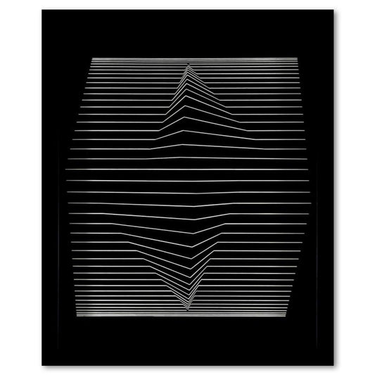 Victor Vasarely (1908-1997), "Ilile - II de la serie Ondulatoires" Framed 1973 Heliogravure Print with Letter of Authenticity