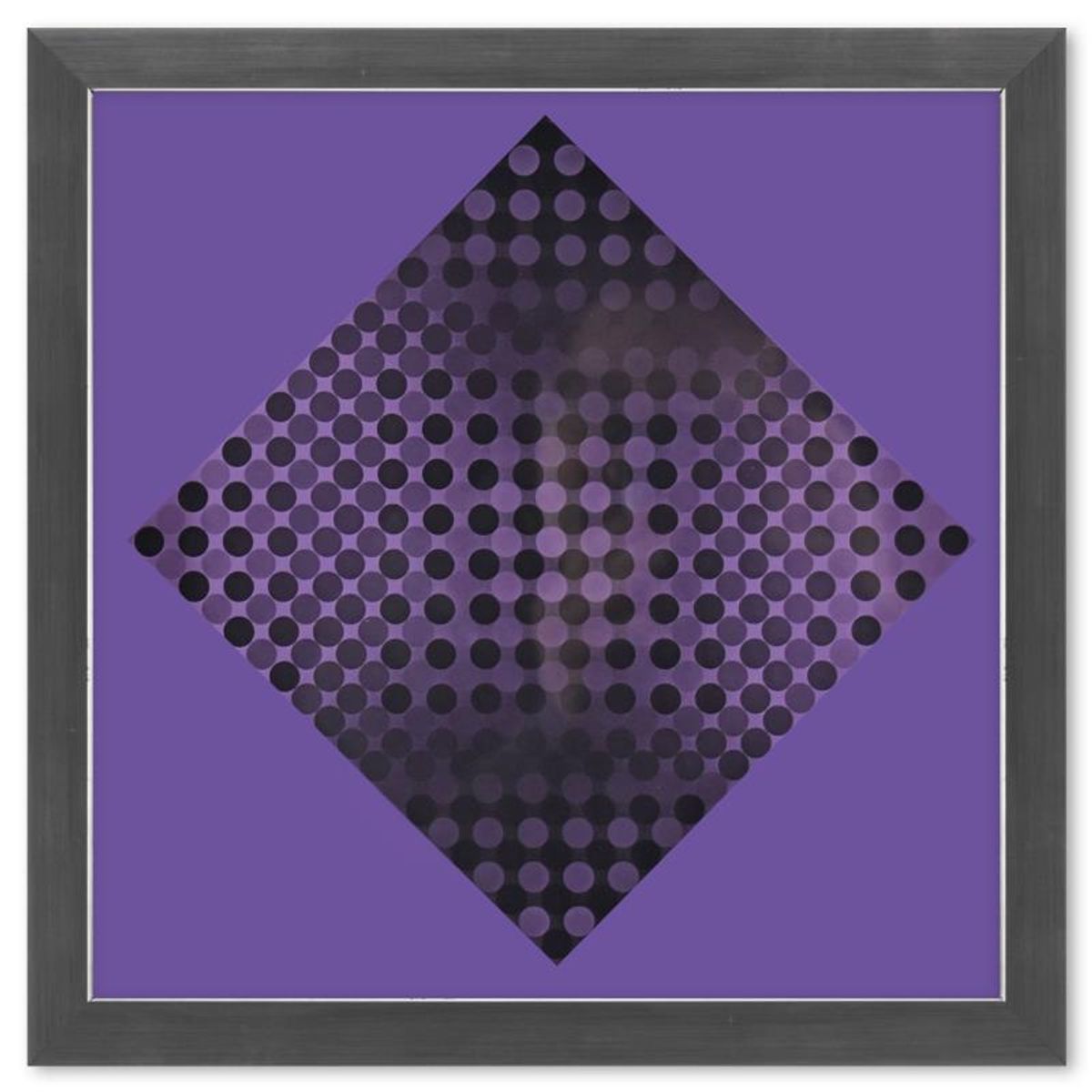 Victor Vasarely (1908-1997), "Goyo - SZ et Goyo - EZ de la serie CTA - 102 (Diptych)" Framed 1971 Heliogravure Prints with Letter of Authenticity