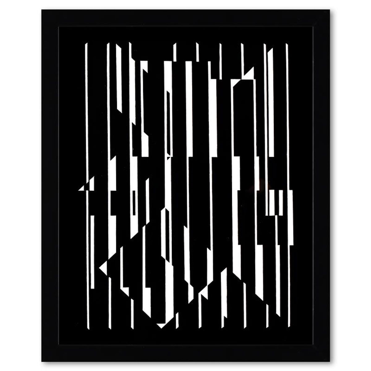 Victor Vasarely (1908-1997), "Leyre-II et Altair de la serie Lineaires (Diptych)" Framed 1973 Heliogravure Prints with Letter of Authenticity