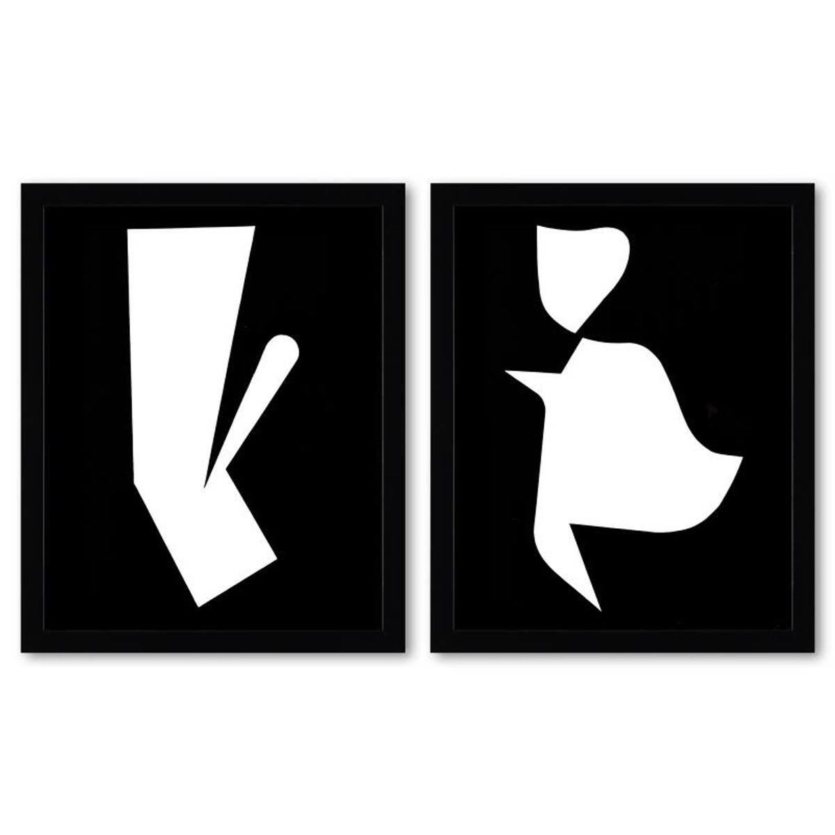 Victor Vasarely (1908-1997), "Yablapour et Lethe de la serie Etres Ou Fantomes (Diptych)" Framed 1973 Heliogravure Prints with Letter of Authenticity