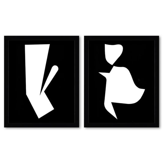 Victor Vasarely (1908-1997), "Yablapour et Lethe de la serie Etres Ou Fantomes (Diptych)" Framed 1973 Heliogravure Prints with Letter of Authenticity