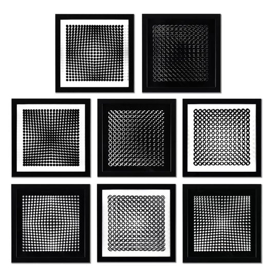 Victor Vasarely (1908-1997), "Trois Dimensions Optique de la serie Cinetiques (Set of 8)" Framed 1973 Dimensional Art with Letter of Authenticity