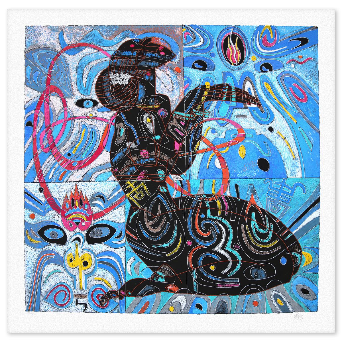 Jian Tie Feng- Silkscreen "Girl of Tang Dynasty"