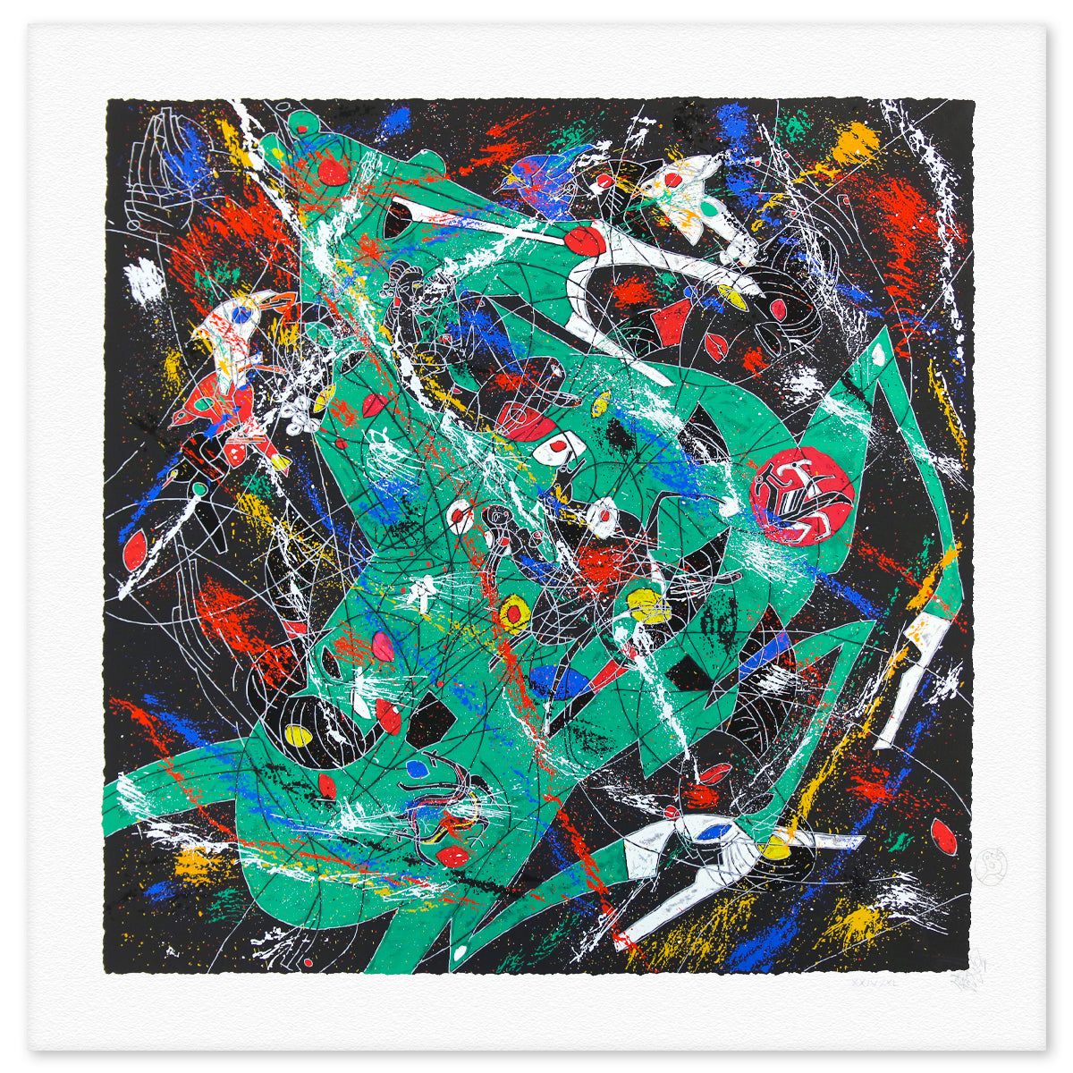 Jian Tie Feng- Silkscreen "The Green Horse"