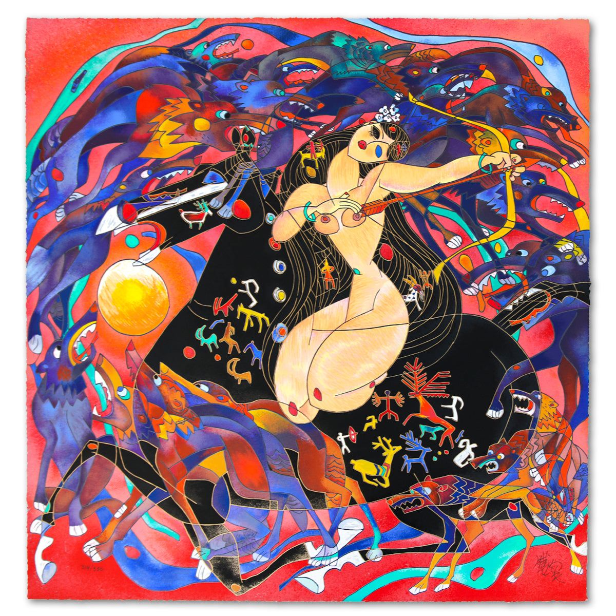 Jian Tie Feng- Serigraph "Huntress"