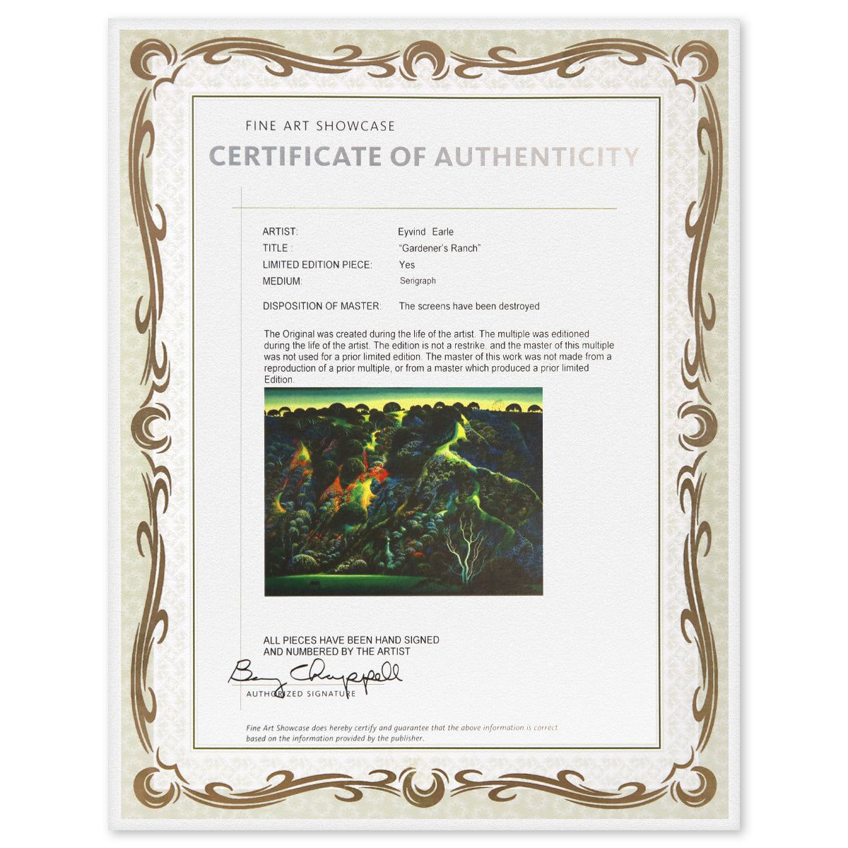 Eyvind Earle- Serigraph "Gardeners Ranch"