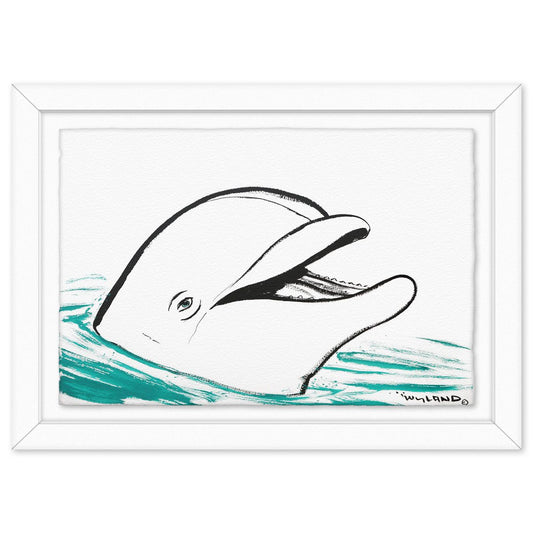 Wyland- Original Sumi Ink Painting "Dolphin"