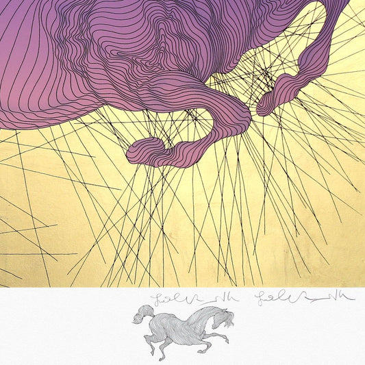 Guillaume Azoulay- Gold Leaf Silkscreen with Remarque "La Jument"