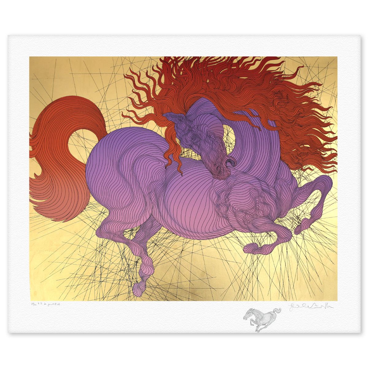 Guillaume Azoulay- Gold Leaf Silkscreen with Remarque "La Jument"