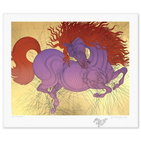 Guillaume Azoulay- Gold Leaf Silkscreen with Remarque "La Jument"