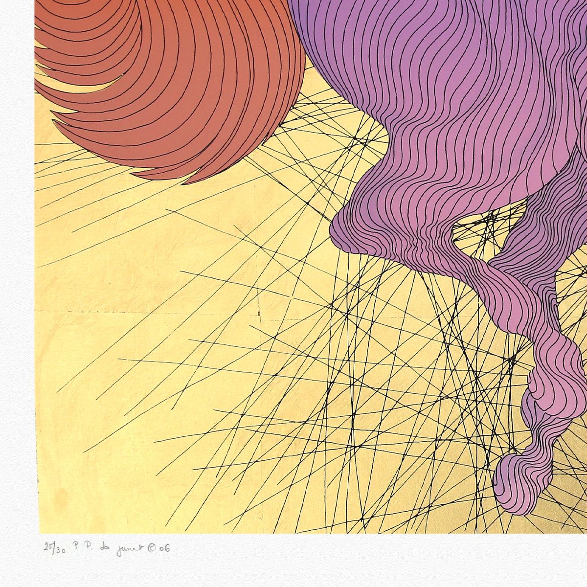 Guillaume Azoulay- Gold Leaf Silkscreen with Remarque "La Jument"