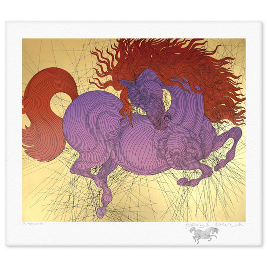 Guillaume Azoulay- Gold Leaf Silkscreen with Remarque "La Jument"