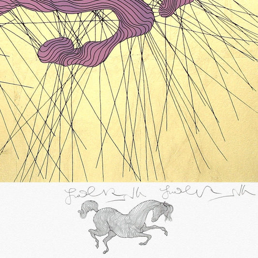 Guillaume Azoulay- Gold Leaf Silkscreen with Remarque "La Jument"