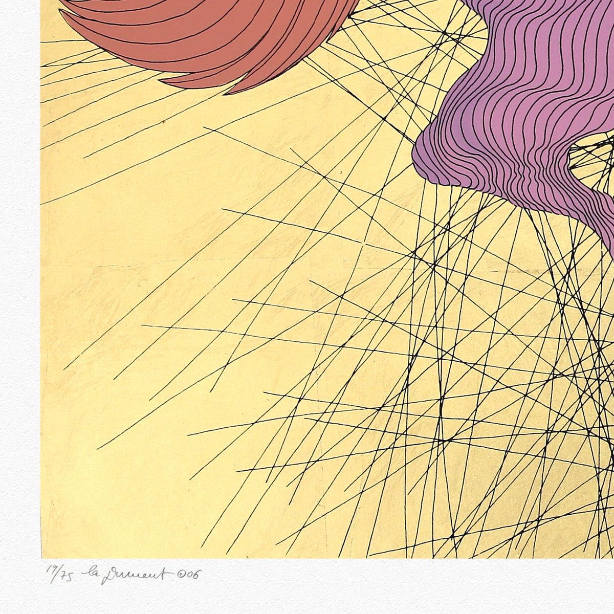 Guillaume Azoulay- Gold Leaf Silkscreen with Remarque "La Jument"