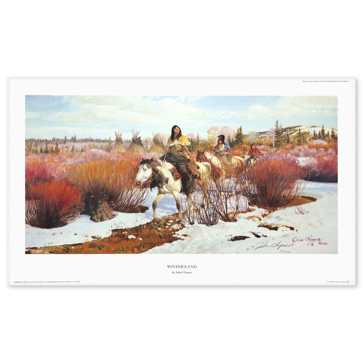 John Clymer- Offset Lithograph "Winter's End"