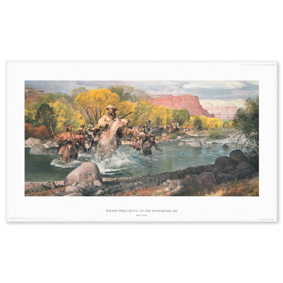 John Clymer- Offset Lithograph "Wilson Price Hunt- Up the Wind River"