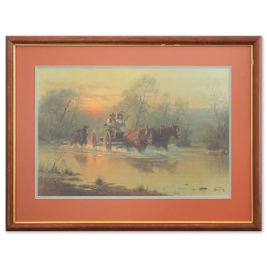 Guy Harvey- Offset Lithograph "Wagon Ride"