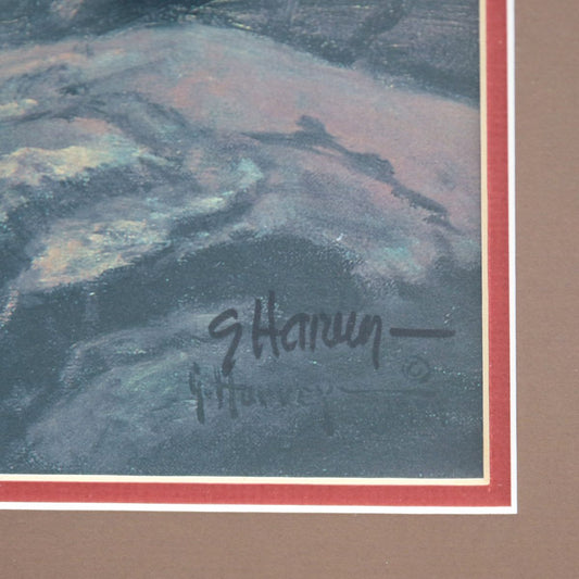 Guy Harvey- Offset Lithograph "Indian on the River With a Horse"