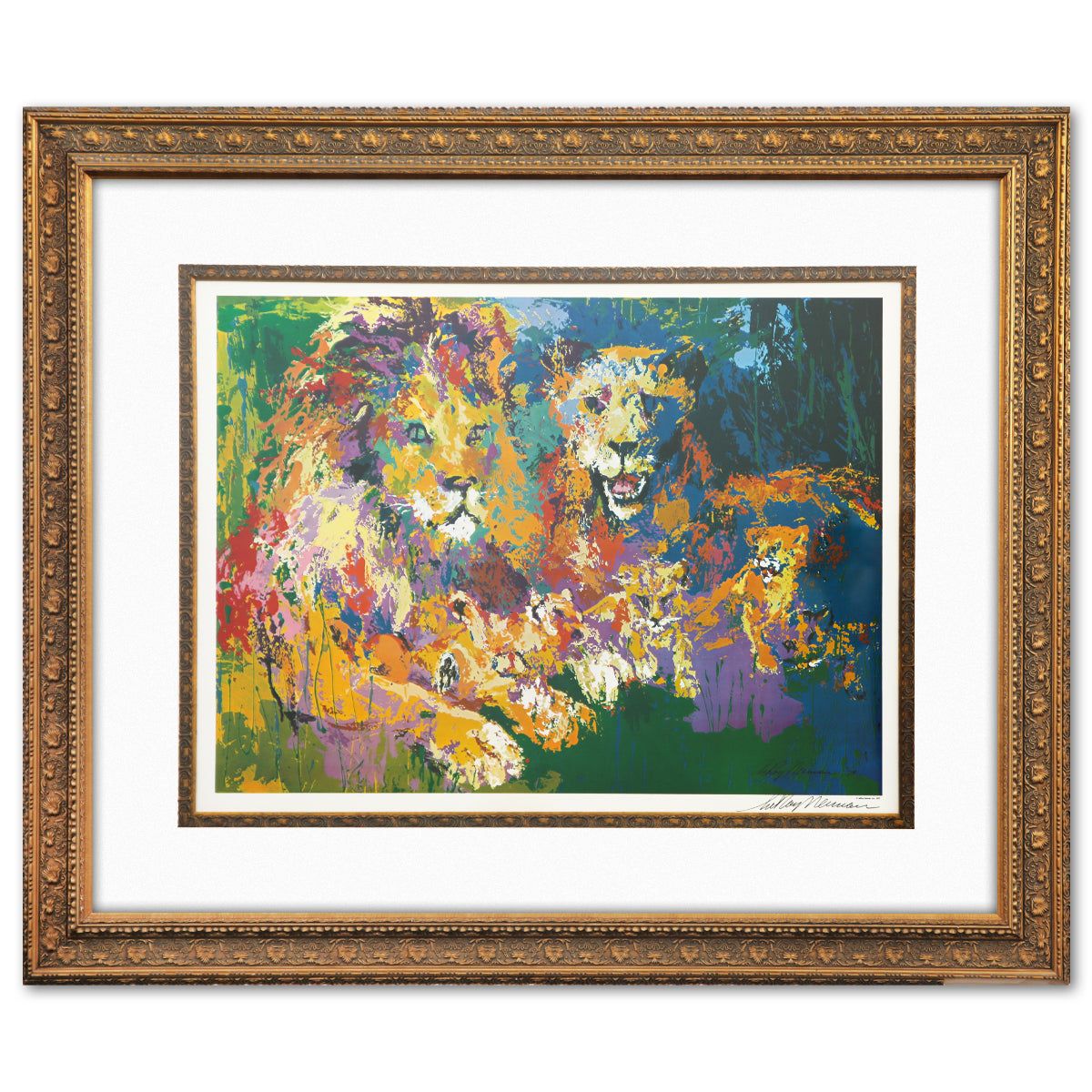 LeRoy Neiman- Offset Lithograph "Lions Pride"