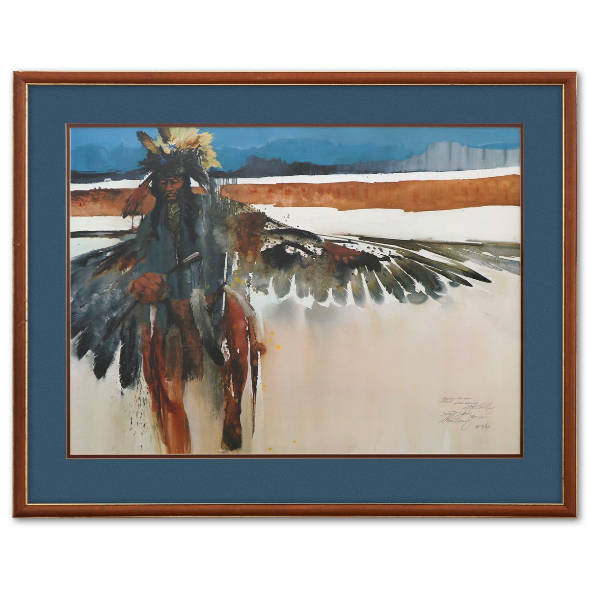 Morten F. Solberg- Offset Lithograph "Indian w/ Feathers"