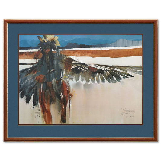 Morten F. Solberg- Offset Lithograph "Indian w/ Feathers"