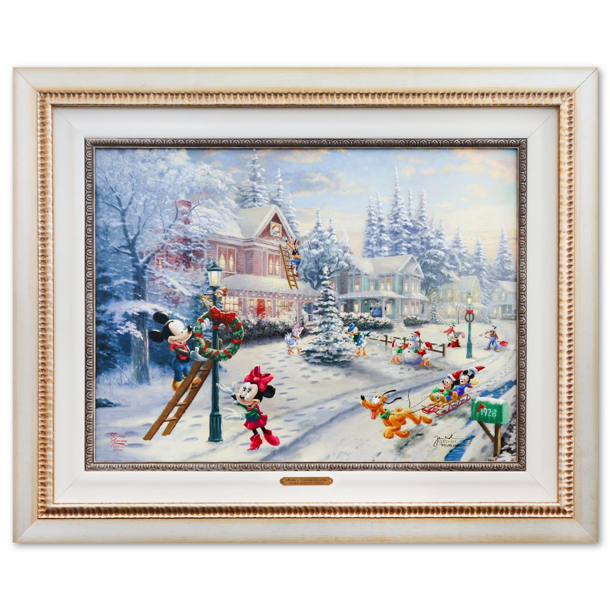Thomas Kinkade- Hand Embellished Giclee on Canvas "Micket's Victorian Christmas"