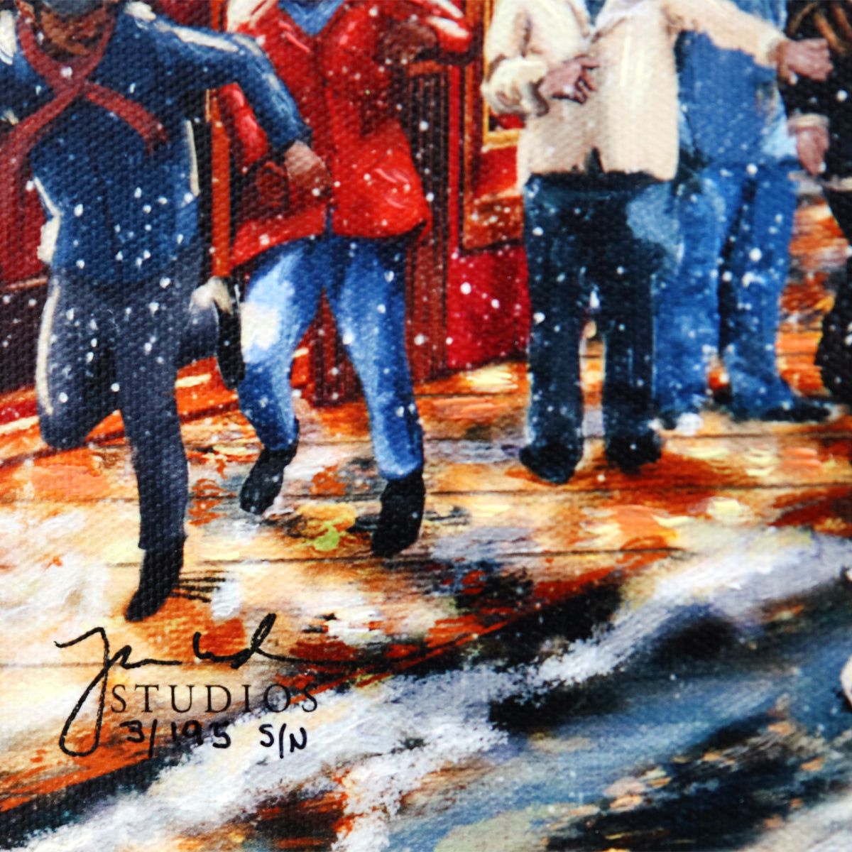 Thomas Kinkade- Hand Embellished Giclee on Canvas "Deadpool- Snow Day"