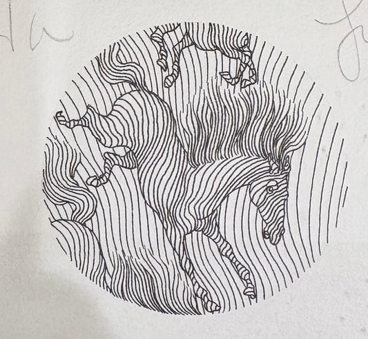 Azoulay- Original pen and ink design on paper