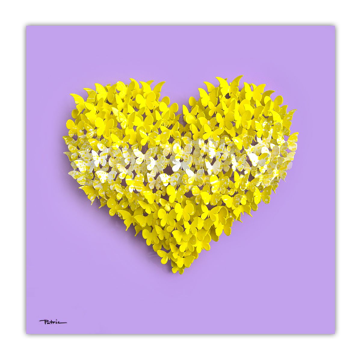 Patricia Govezensky- Original 3D Metal Art on Wood "Heart"