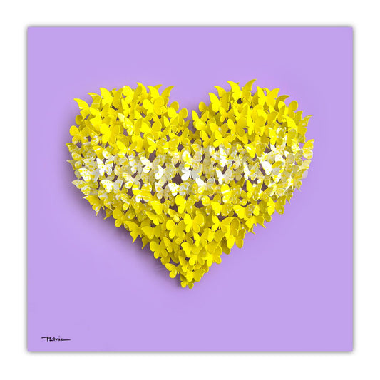 Patricia Govezensky- Original 3D Metal Art on Wood "Heart"