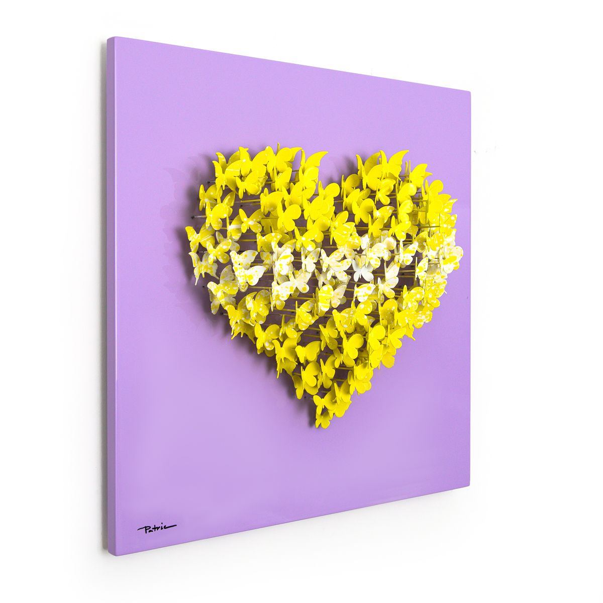 Patricia Govezensky- Original 3D Metal Art on Wood "Heart"