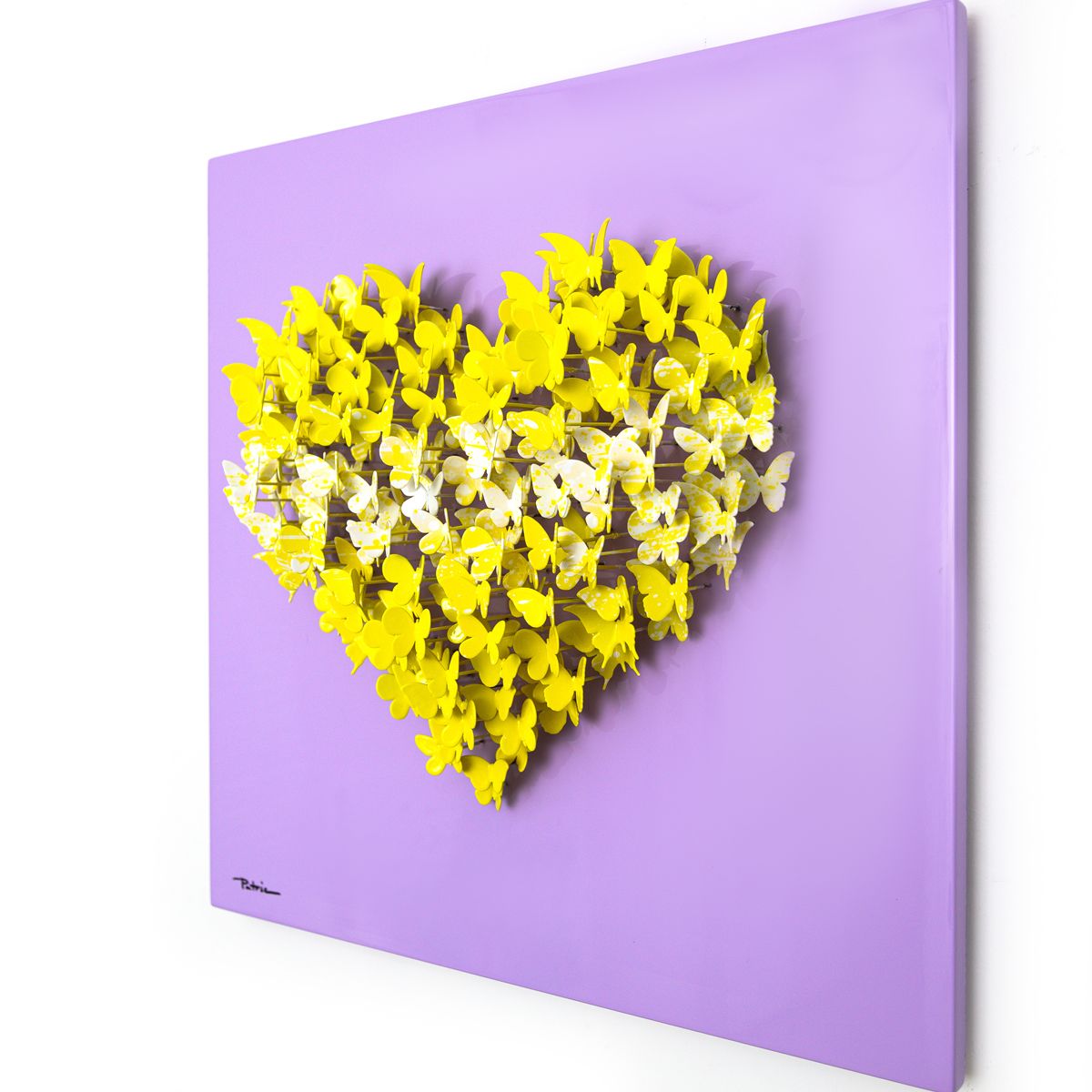 Patricia Govezensky- Original 3D Metal Art on Wood "Heart"