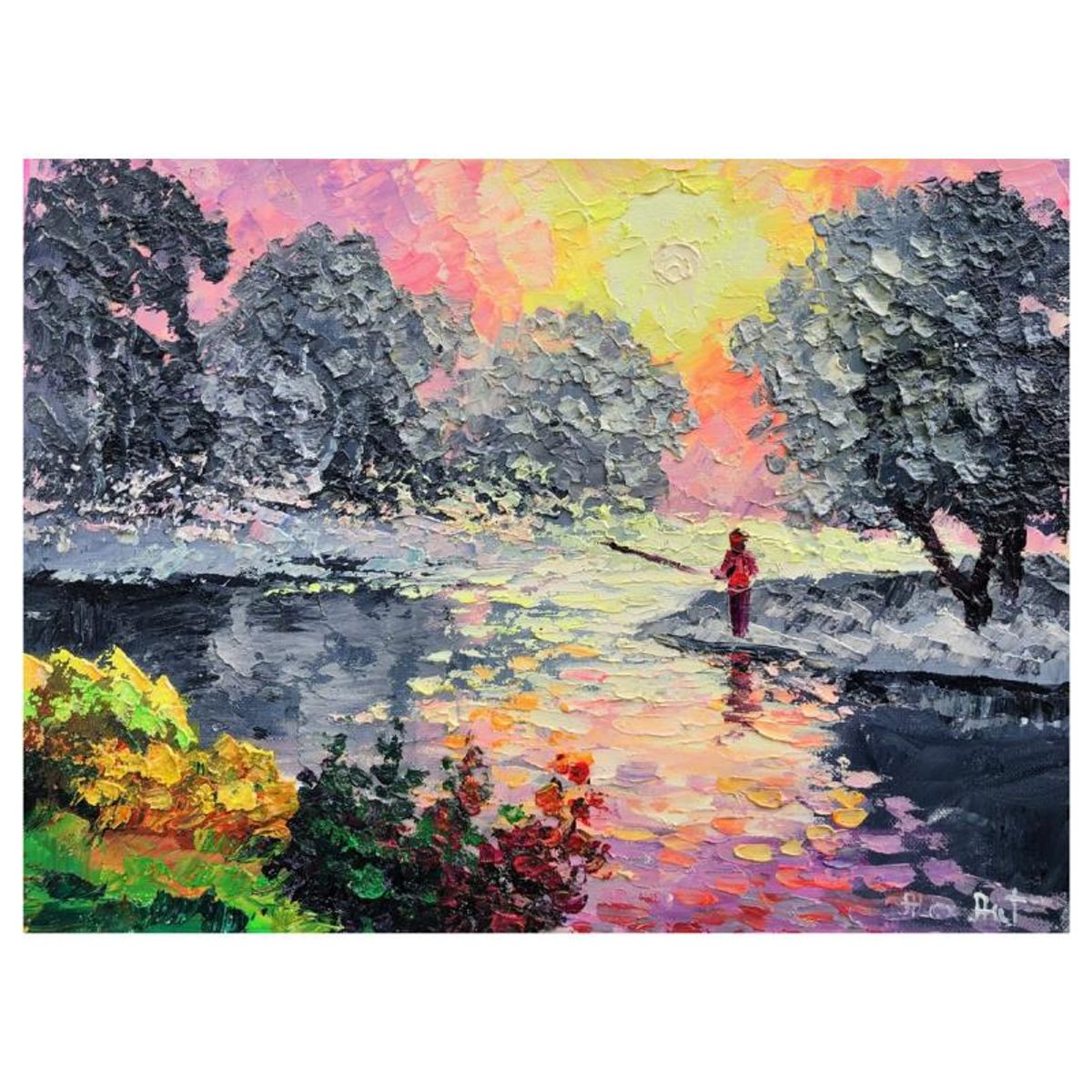 Alexander Antanenka, "Inspired By Sunset" Original Painting on Canvas, Hand Signed with Letter of Authenticity.