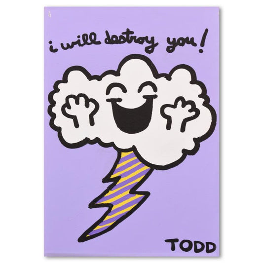Todd Goldman, "Will Destroy You" Original Acrylic Painting on Gallery Wrapped Canvas (24" x 36"), Hand Signed with Letter of Authenticity.