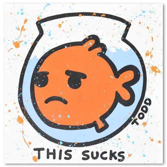 Todd Goldman, "This Sucks" Original Acrylic Painting on Gallery Wrapped Canvas (48" x 48"), Hand Signed with Letter of Authenticity.