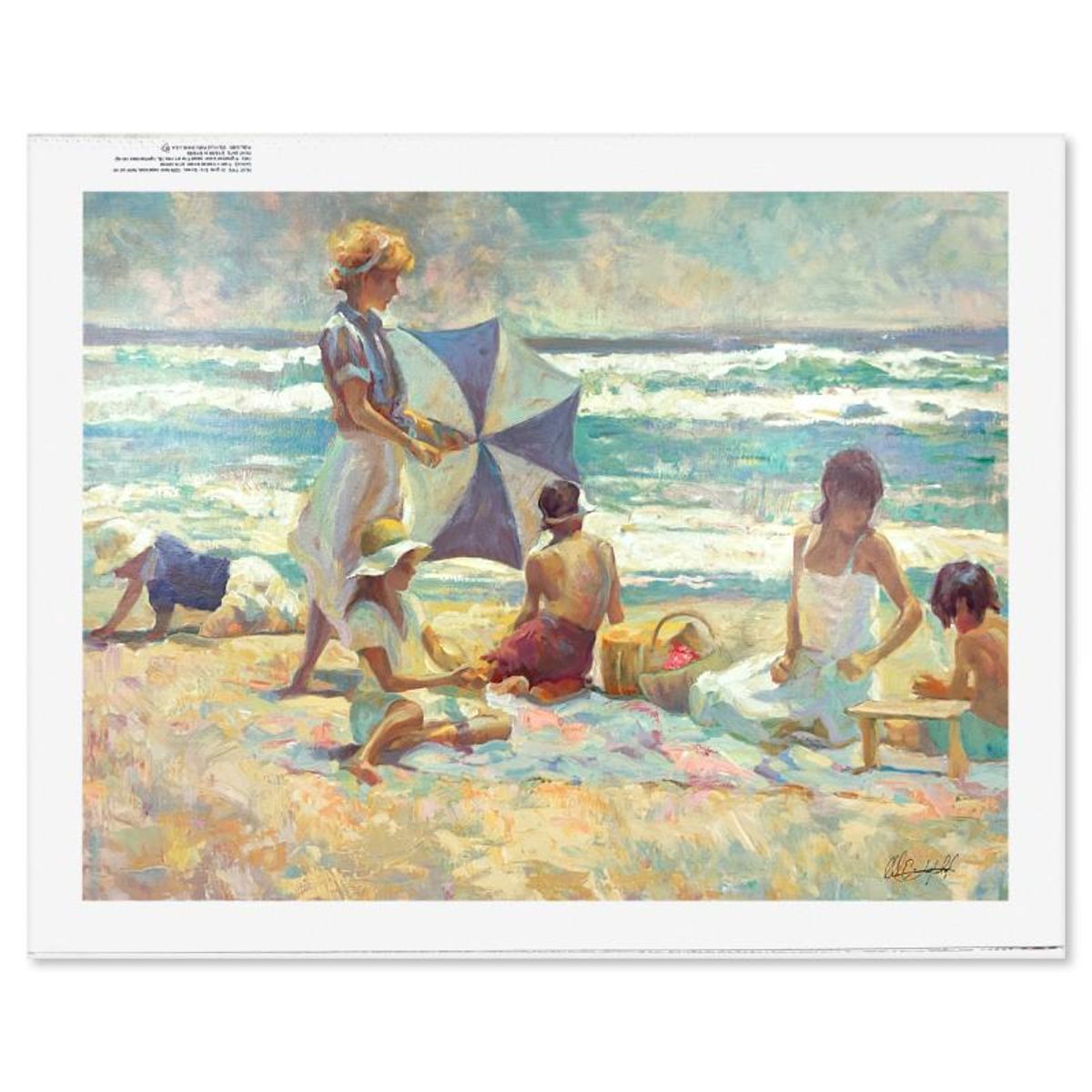 Don Hatfield, "Summer Afternoon" Hand Signed Serigraph on Canvas with Letter of Authenticity.
