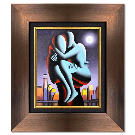Mark Kostabi, "Take Me Home" Framed Original Oil Painting on Canvas, Hand Signed with Letter of Authenticity.