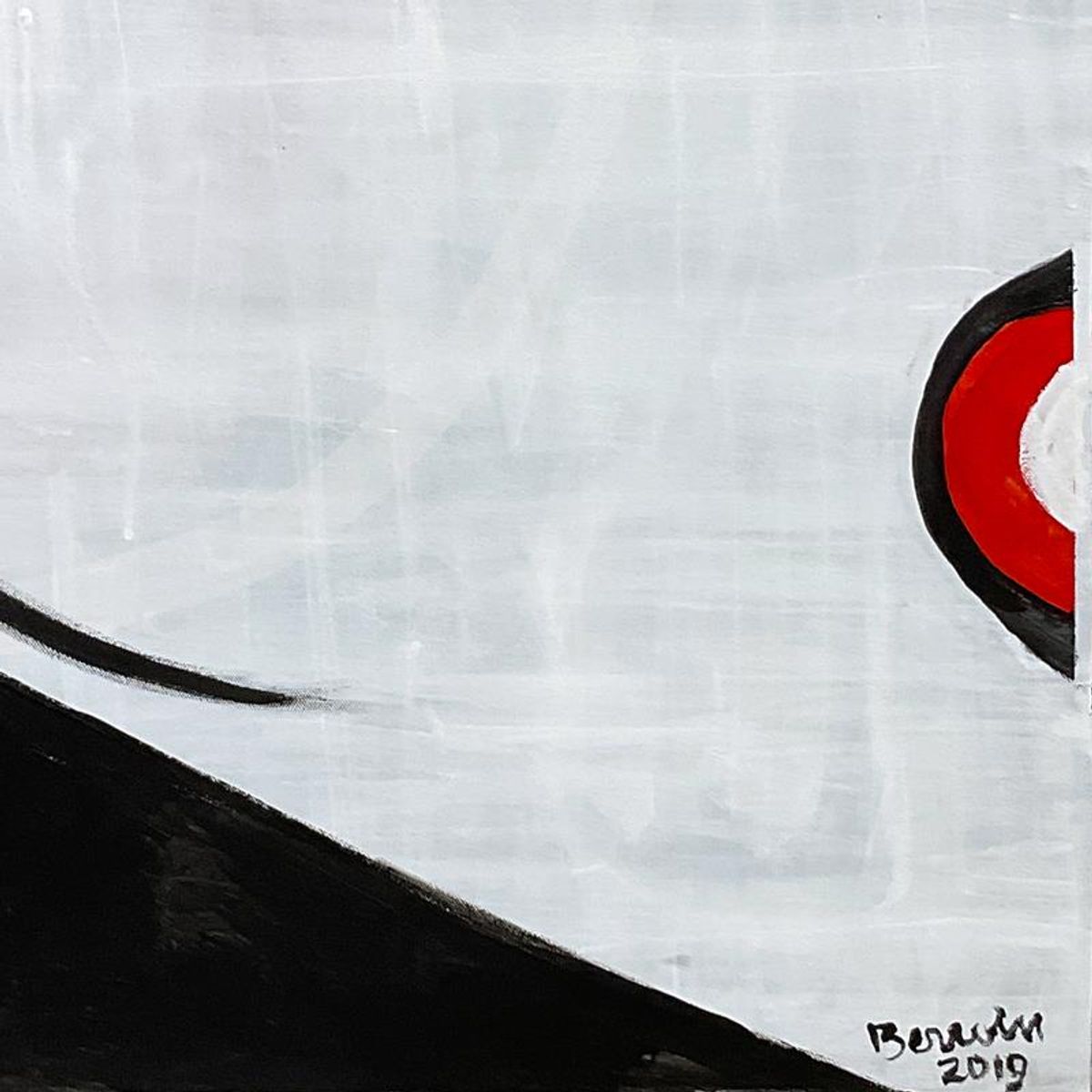 Milton Berwin (1925-2023), Original Painting on Canvas (40" x 40"), Hand Signed with Letter of Authenticity.