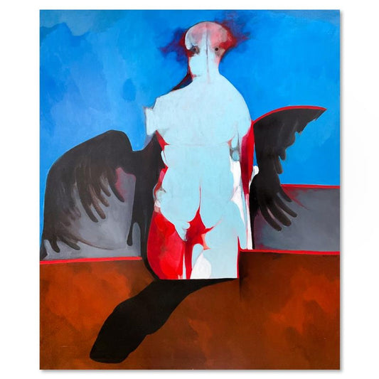 Milton Berwin (1925-2023), Original Painting on Canvas (54" x 45"), Dated 1980 and Hand Signed with Letter of Authenticity.