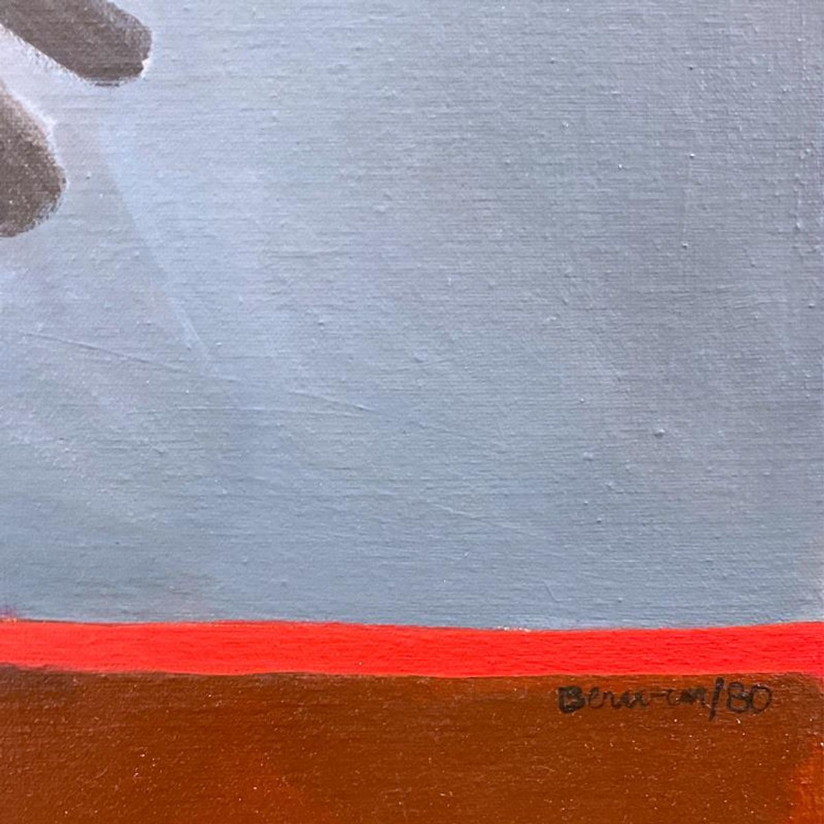 Milton Berwin (1925-2023), Original Painting on Canvas (54" x 45"), Dated 1980 and Hand Signed with Letter of Authenticity.