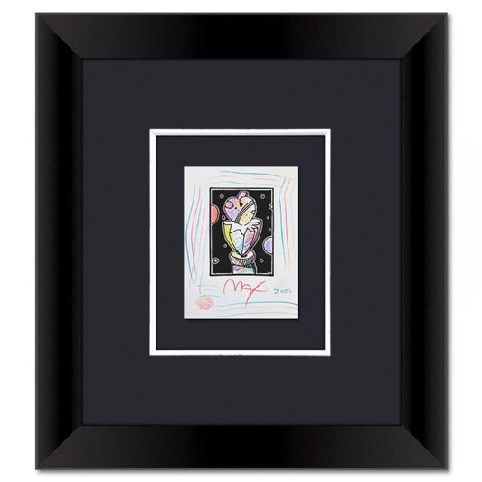Peter Max, Framed One-of-a-Kind Mixed Media, Hand Signed with Registration Number Certifying Authenticity.