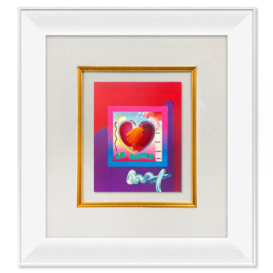 Peter Max, "Heart on Blends" Framed One-of-a-Kind Acrylic Mixed Media, Hand Signed with Registration Number Certifying Authenticity.