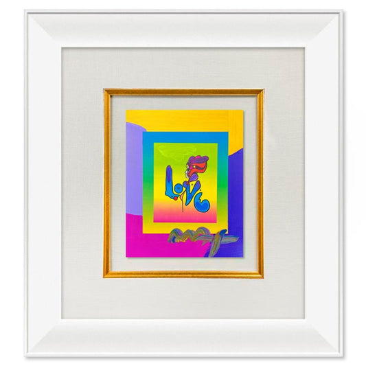 Peter Max, "Love" Framed One-of-a-Kind Acrylic Mixed Media, Hand Signed with Registration Number Certifying Authenticity.
