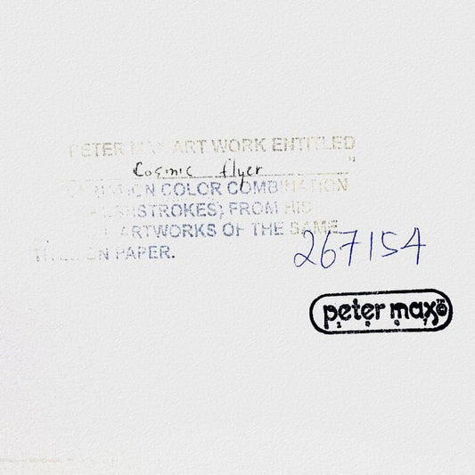 Peter Max, "Cosmic Flyer" Framed One-of-a-Kind Acrylic Mixed Media, Hand Signed with Registration Number Certifying Authenticity