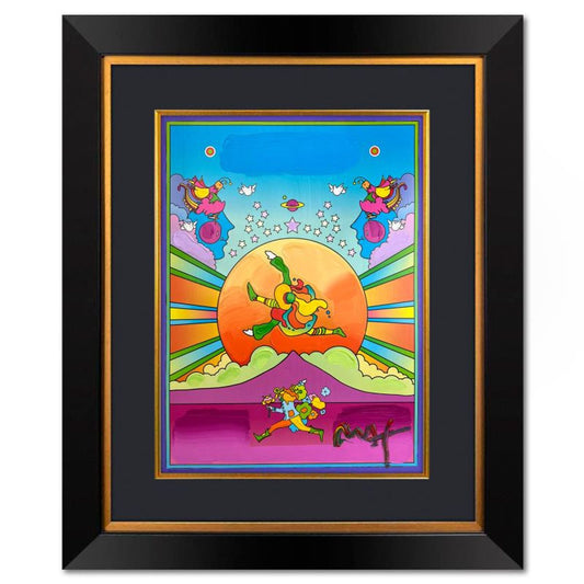 Peter Max, "The Young" Framed One-of-a-Kind Mixed Media, Hand Signed with Registration Number Certifying Authenticity.
