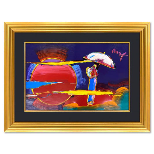 Peter Max, "New Moon 2" Framed One-of-a-Kind Mixed Media, Hand Signed with Registration Number Certifying Authenticity.