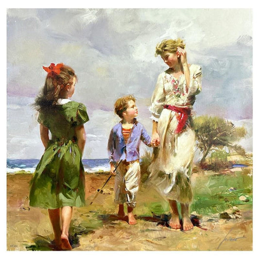 Pino (1939-2010) "Seaside Retreat" Limited Edition on Canvas, Numbered 23/295 and Hand Signed with Certificate of Authenticity.