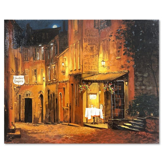 Viktor Shvaiko, "Moonrise at the Rodez" Hand Embellished Limited Edition Printer's Proof on Canvas, Numbered 2/3 and Hand Signed with Letter of Authenticity.