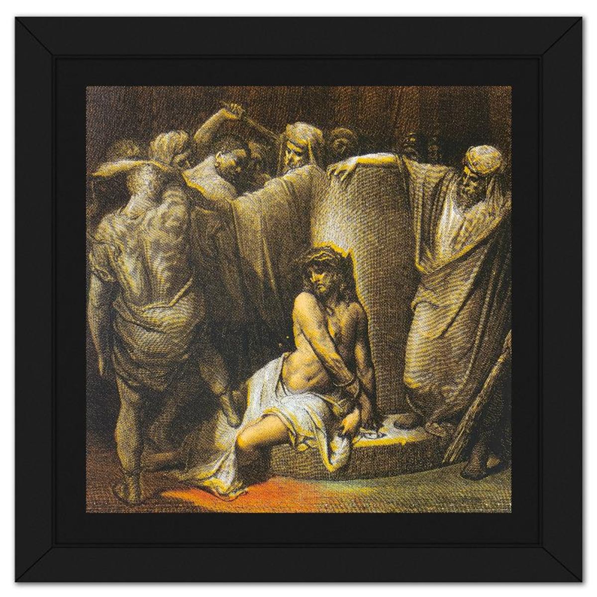 Steve Kaufman (1960-2010), "Jesus in Thorns" Framed Hand Embellished Limited Edition Silscreen, Numbered AP 21/50 Inverso and Hand Signed with Letter of Authenticity